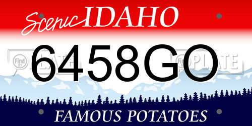 6458GO Idaho License Plate