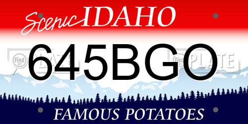 645BGO Idaho License Plate