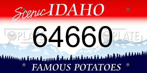 64660 Idaho License Plate