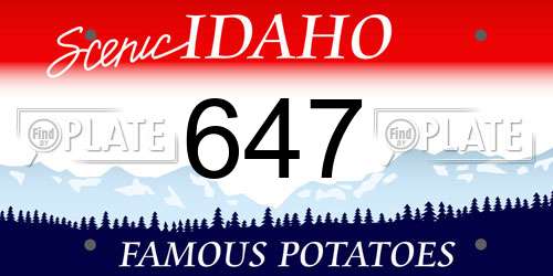 647 Idaho License Plate