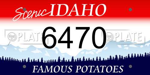 6470 Idaho License Plate