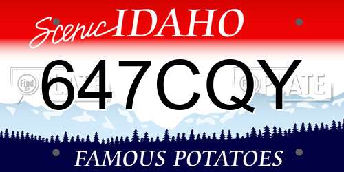 647CQY Idaho License Plate