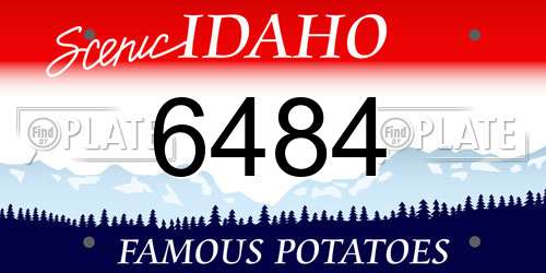 6484 Idaho License Plate