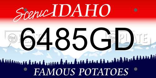 6485GD Idaho License Plate