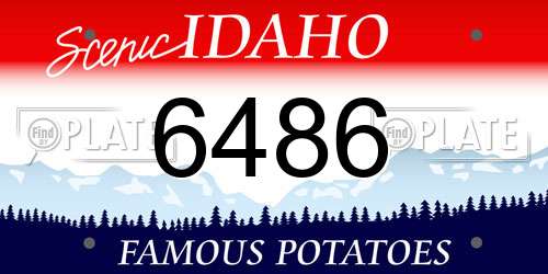 6486 Idaho License Plate