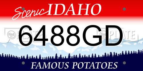 6488GD Idaho License Plate