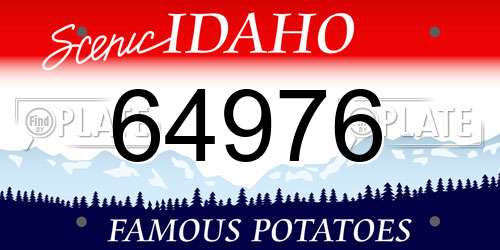 64976 Idaho License Plate