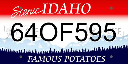64OF595 Idaho License Plate