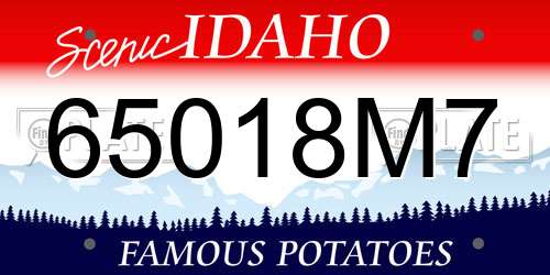 65018M7 Idaho License Plate