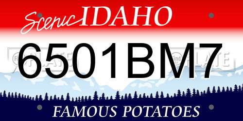 6501BM7 Idaho License Plate