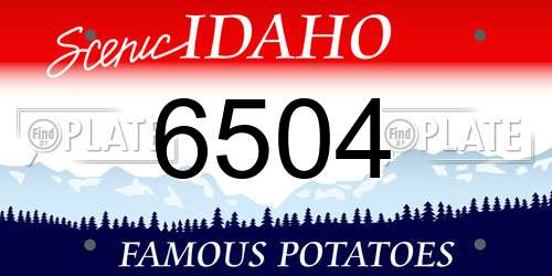 6504 Idaho License Plate