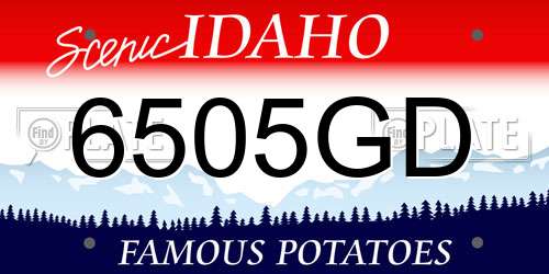 6505GD Idaho License Plate