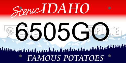 6505GO Idaho License Plate