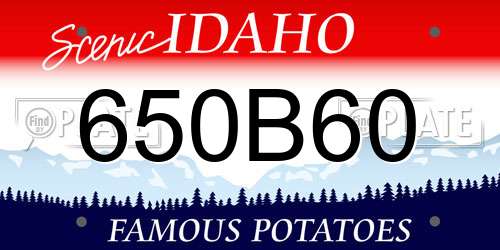 650B60 Idaho License Plate