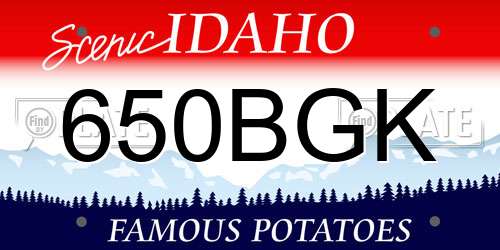 650BGK Idaho License Plate