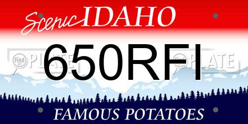 650RFI Idaho License Plate