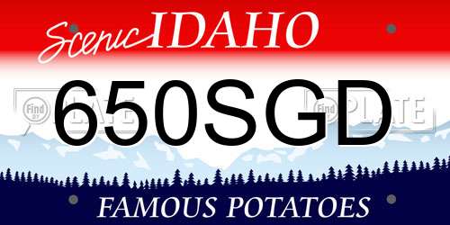 650SGD Idaho License Plate