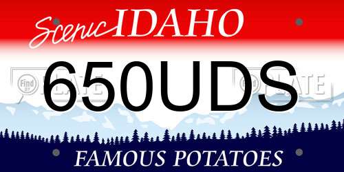 650UDS Idaho License Plate