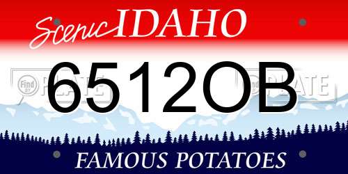 6512OB Idaho License Plate