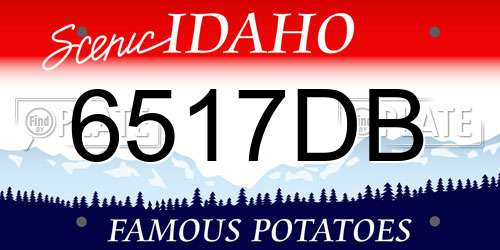 6517DB Idaho License Plate