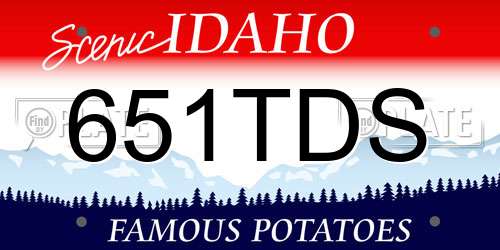 651TDS Idaho License Plate