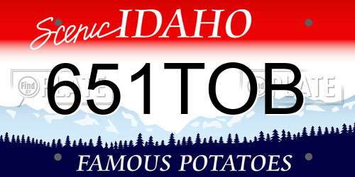 651TOB Idaho License Plate