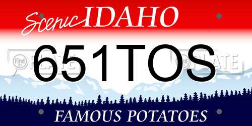 651TOS Idaho License Plate