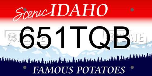 651TQB Idaho License Plate