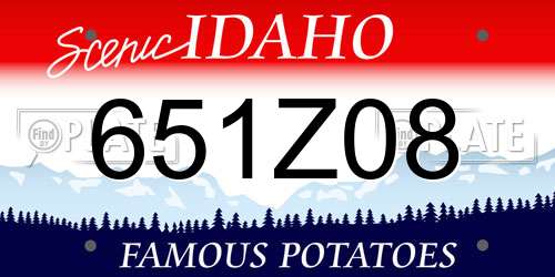 651Z08 Idaho License Plate