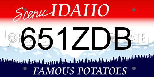651ZDB Idaho License Plate