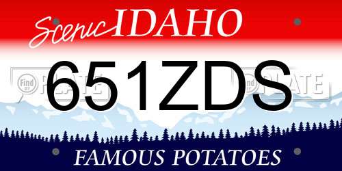 651ZDS Idaho License Plate