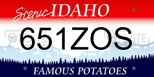 651ZOS Idaho License Plate
