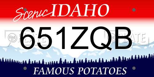 651ZQB Idaho License Plate