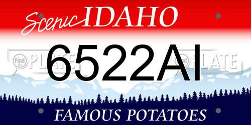6522AI Idaho License Plate