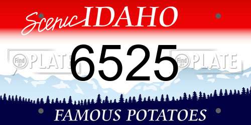 6525 Idaho License Plate