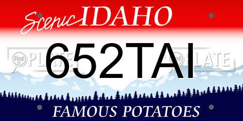 652TAI Idaho License Plate