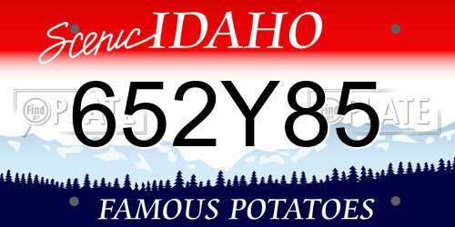 652Y85 Idaho License Plate
