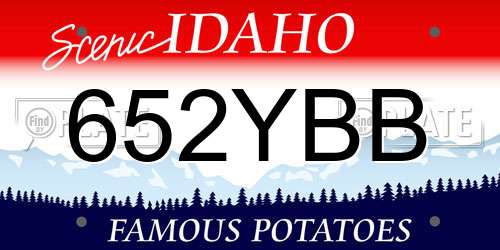 652YBB Idaho License Plate