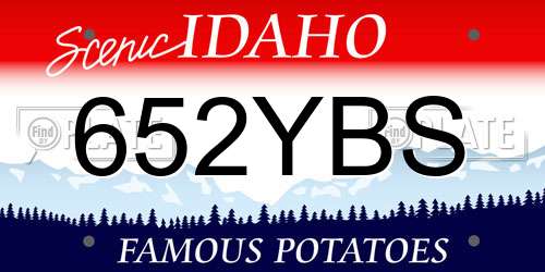 652YBS Idaho License Plate