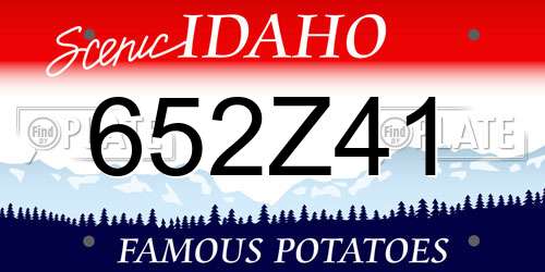 652Z41 Idaho License Plate