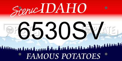 6530SV Idaho License Plate