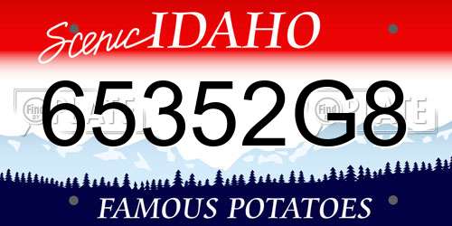 65352G8 Idaho License Plate