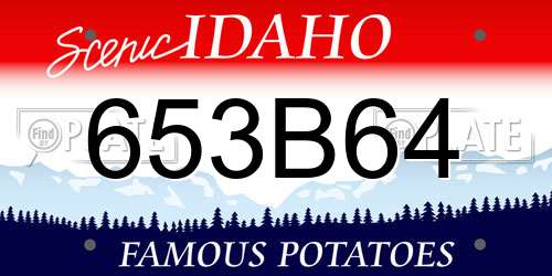 653B64 Idaho License Plate