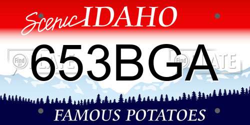 653BGA Idaho License Plate