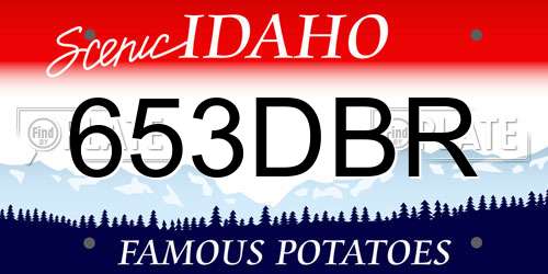 653DBR Idaho License Plate