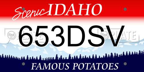 653DSV Idaho License Plate