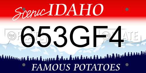 653GF4 Idaho License Plate