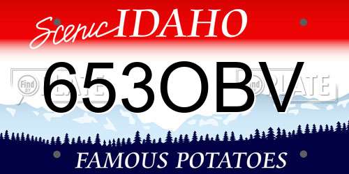 653OBV Idaho License Plate