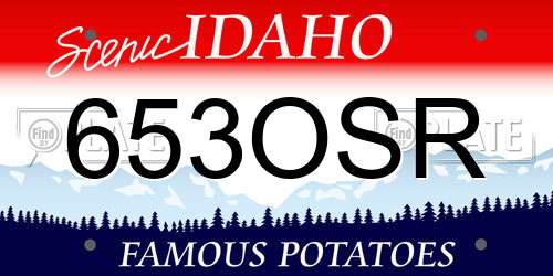 653OSR Idaho License Plate
