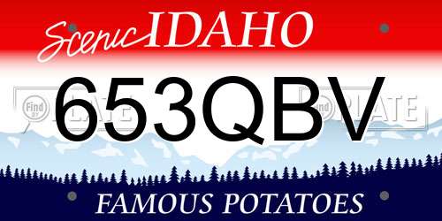 653QBV Idaho License Plate